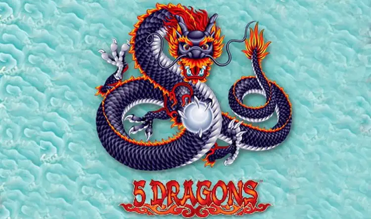 5 Dragons pokie by Aristocrat – 5x3 grid with dragon wilds and Gold Coin scatters triggering Dragon's Choice bonus
